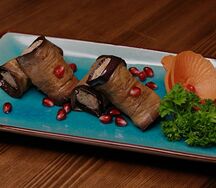 Рулетики из баклажанов с орехами