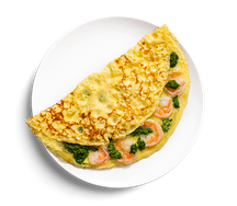 Омлет с креветками и шпинатом