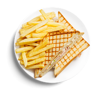 Клаб-сэндвич с курицей и картофелем фри