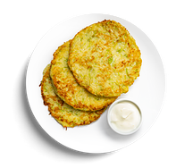 Кабачковые оладьи со сметаной