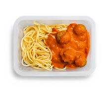 Спагетти с фрикадельками и гаспачо