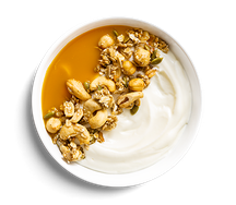 Йогурт с гранолой и манго-соусом