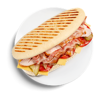 Панини с курицей, сыром и беконом