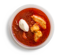 Борщ с курицей и сметаной