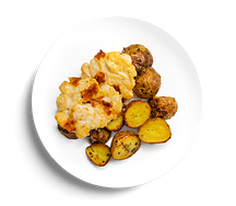 Биточки куриные с сыром и запеченным картофелем