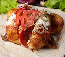 Курица гриль с овощами