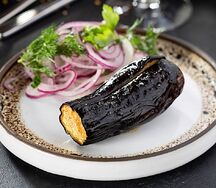 Шашлык из баклажанов с курдюком
