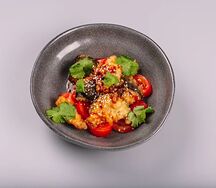 Салат из хрустящих баклажанов