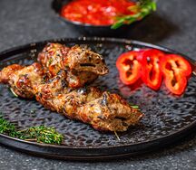 Люля-кебаб из курицы с грибами и сыром в лаваше
