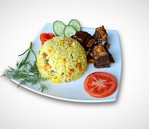 Смешанный рис с говяжьими ребрами
