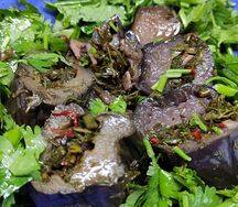 Соленые баклажаны с зеленью и чесноком