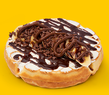 Waffle with Whipped Cream, Banana, and Nutella