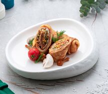 Блины с сыром и грибами