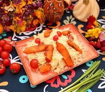 Салат Цезарь с форелью