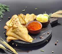 Блинчики с красной икрой