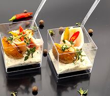 Канапе с бужениной и запеченным мини-картофелем