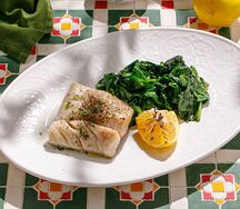 Запеченная треска со шпинатом 