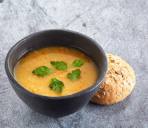 Суп гороховый постный с булочкой