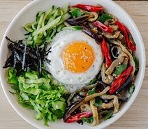 Пибимпаб с баклажанами