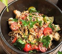 Лапша с креветками