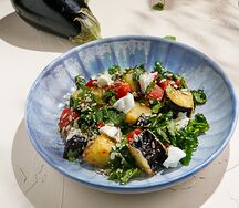 Салат с хрустящими баклажанами