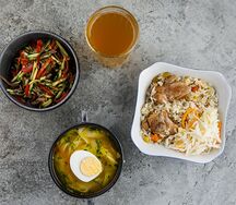 Caлат, суп и горячее