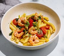 Паста с креветками и цукини