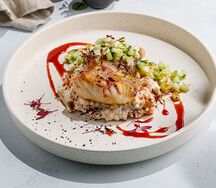 Судак с подкопченным киноа