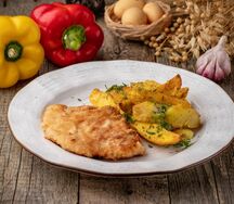 Куриный шницель с запеченным картофелем