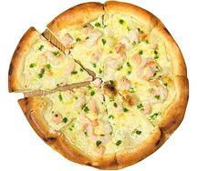 Пицца Халяль с креветками и лососем