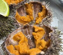 Морской ёж с соусом понзу