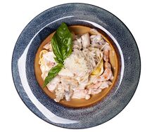 Паста курица-грибы