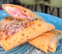 Блины с сыром и ветчиной