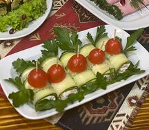 Рулетики с сёмгой и сливочным сыром
