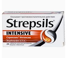 Стрепсилс интенсив таблетки для рассасывания №24 (Мед-лимон)