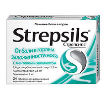 Стрепсилс Ментол-эвкалипт таблетки для рассасывания №24