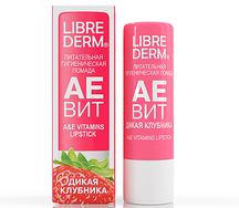 Либридерм Аевит гигиеническая  губная помада питательная Дикая Клубника 4г