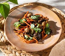 Обжаренные баклажаны с шампиньонами По-Грузински