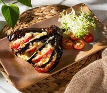 Запеченный баклажан веер