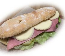 Чиабатта с ветчиной и сыром