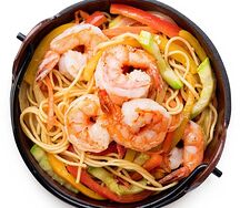 Wok с креветками