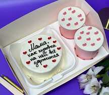 Комбо-набор: бенто-тортик и трайфлы Мама как пуговка, на ней всё держится