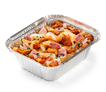 Картофель из печи с лисичками и беконом