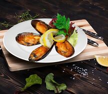 Мидии запечёные