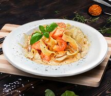 Феттуччине с креветкой