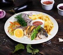 Комбо с дорадо на углях