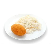 Котлета по-киевски с рисом отварным