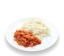 Курица терияки с припущенным рисом