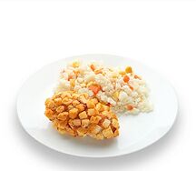 Котлета Пожарская с рисом отварным Мозаика
