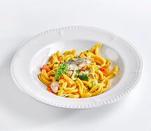 Казареччи с сибасом и брокколи